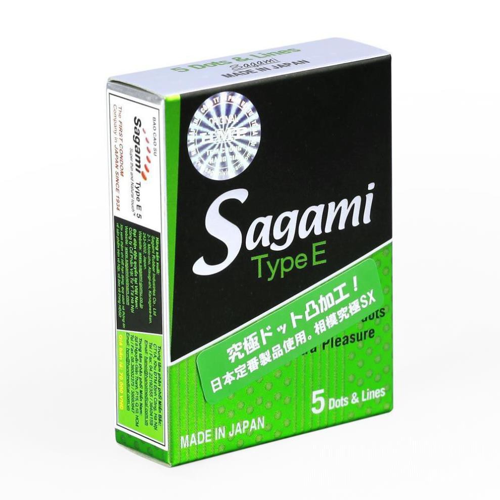 [KM] Combo 2 hộp bao cao su Sagami Nhật Bản Sagami Type E (5 chiếc/hộp )