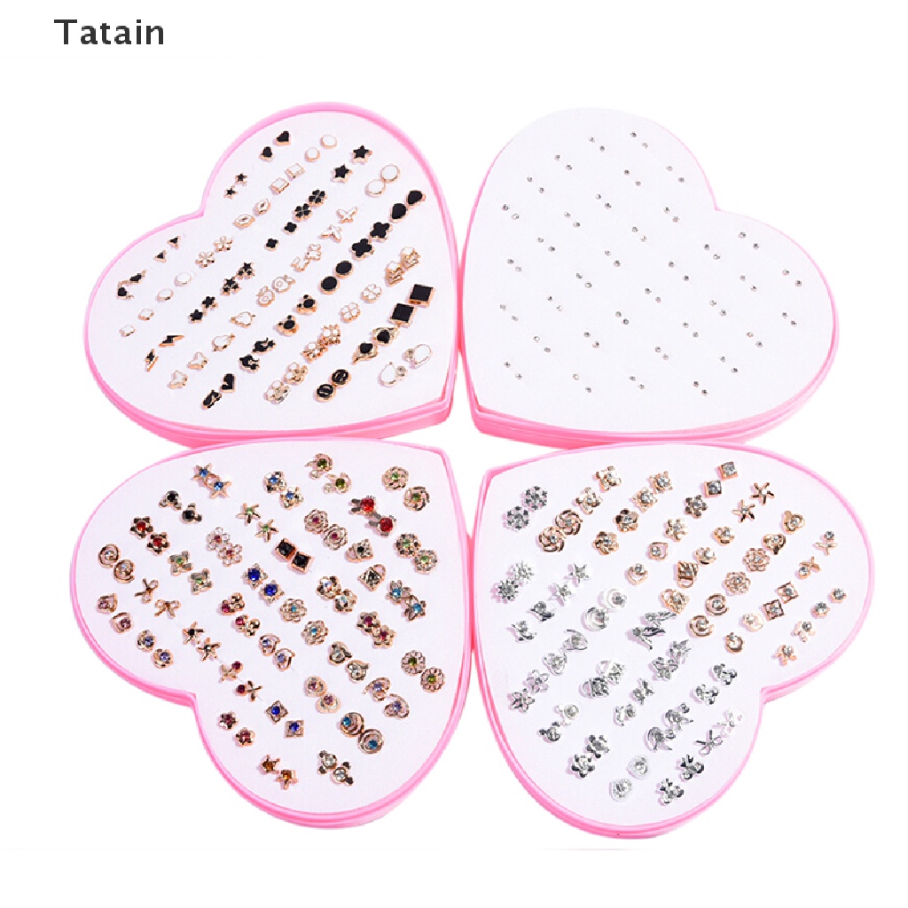 Bộ 36 đôi bông tai hình hoa đính đá thời trang cho nữ