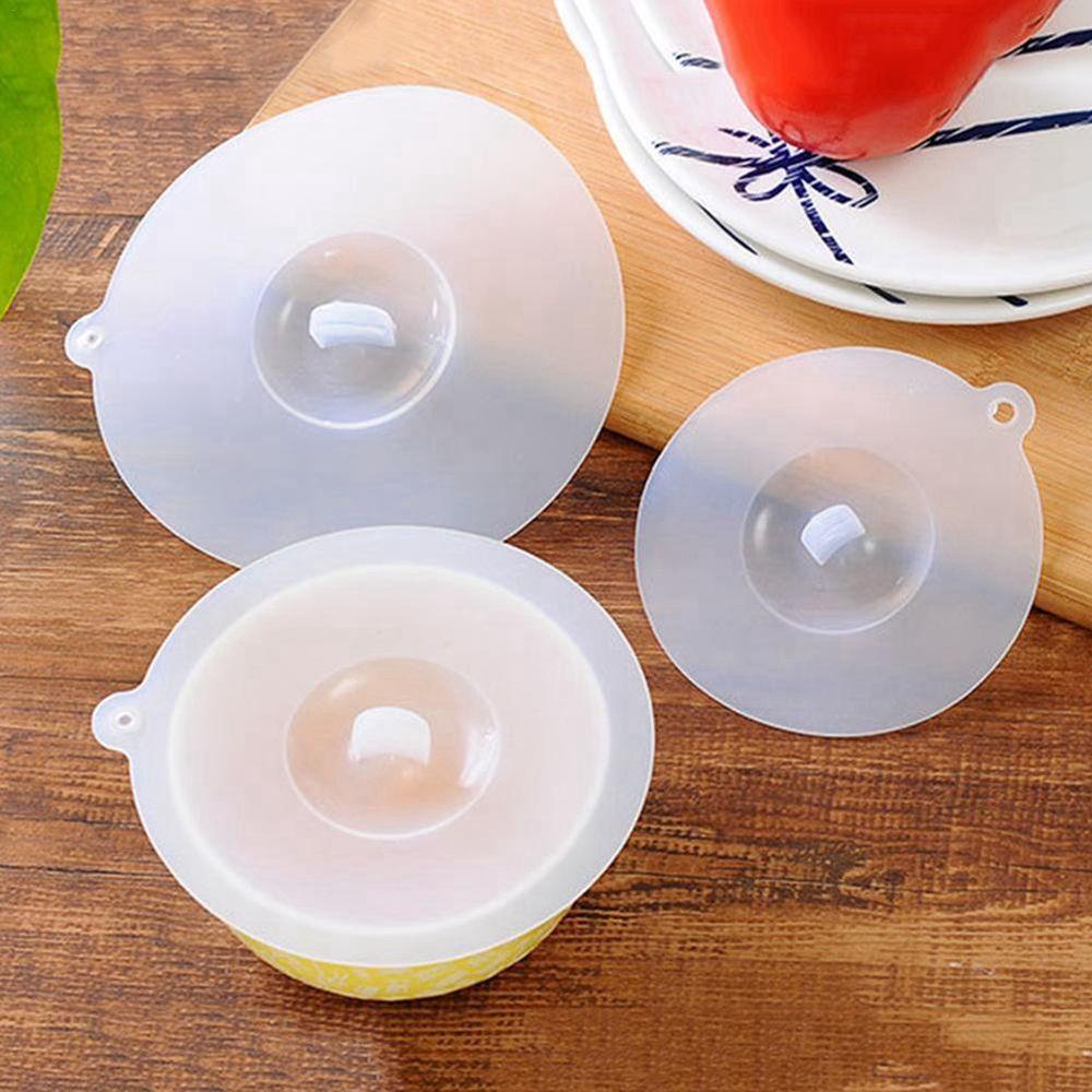 Nắp Silicone Đậy Cốc Thủy Tinh Màu Trắng Tái Sử Dụng Được Chống Ruồi Muỗi Cho Nhà Bếp Ốp