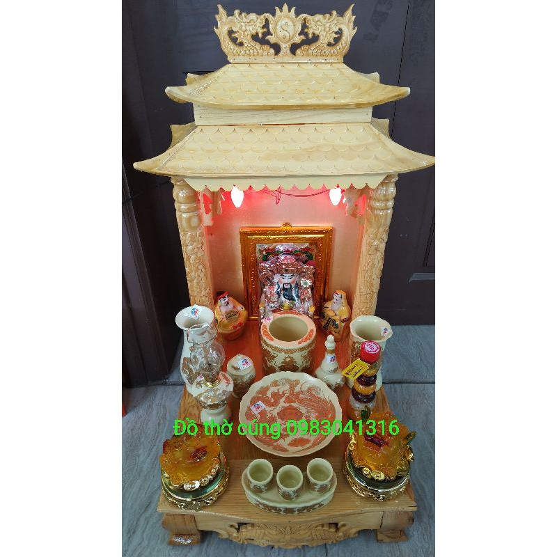 (Hàng chuẩn) Bàn thờ thần tài mái đình