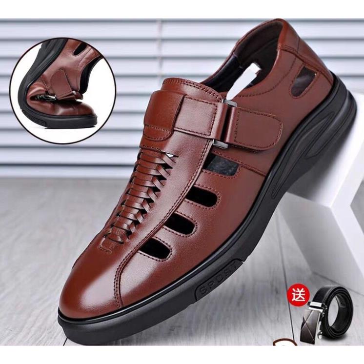 Giày lười nam da bò,giày hè nam ,đế cao su khâu chắc chắn ,có size ngoại cỡ 44-45,2 màu nâu đen . QLY