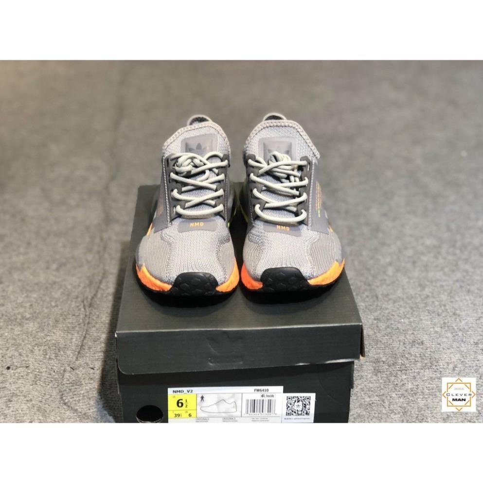 (FREESHIP+FULLBOX) Giày Thể Thao Sneakers NMD City Sock Xám Đế Cam Xanh Cổ Chun Cực Phong Cách Cho Cả Nam và Nữ TD