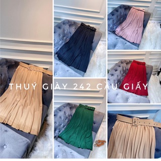 Chân váy dập ly kèm đai hàng qc