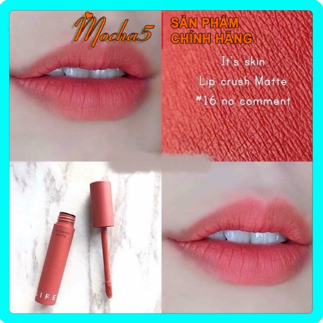 Son kem lì It's Skin Life Color Lip Crush Matte #ItsSkin Bán siêu chạy#16 No Comment