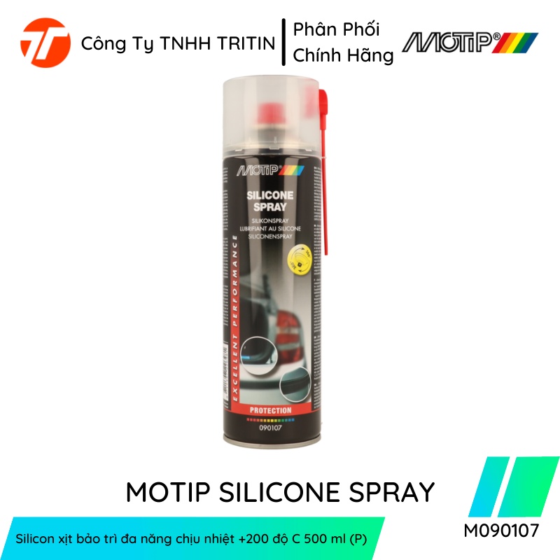 Silicon xịt bảo trì đa năng chịu nhiệt +200 độ C 500 ml (P) MOTIP - Sản Xuất Tại Hà Lan M090107 | TRITINCO