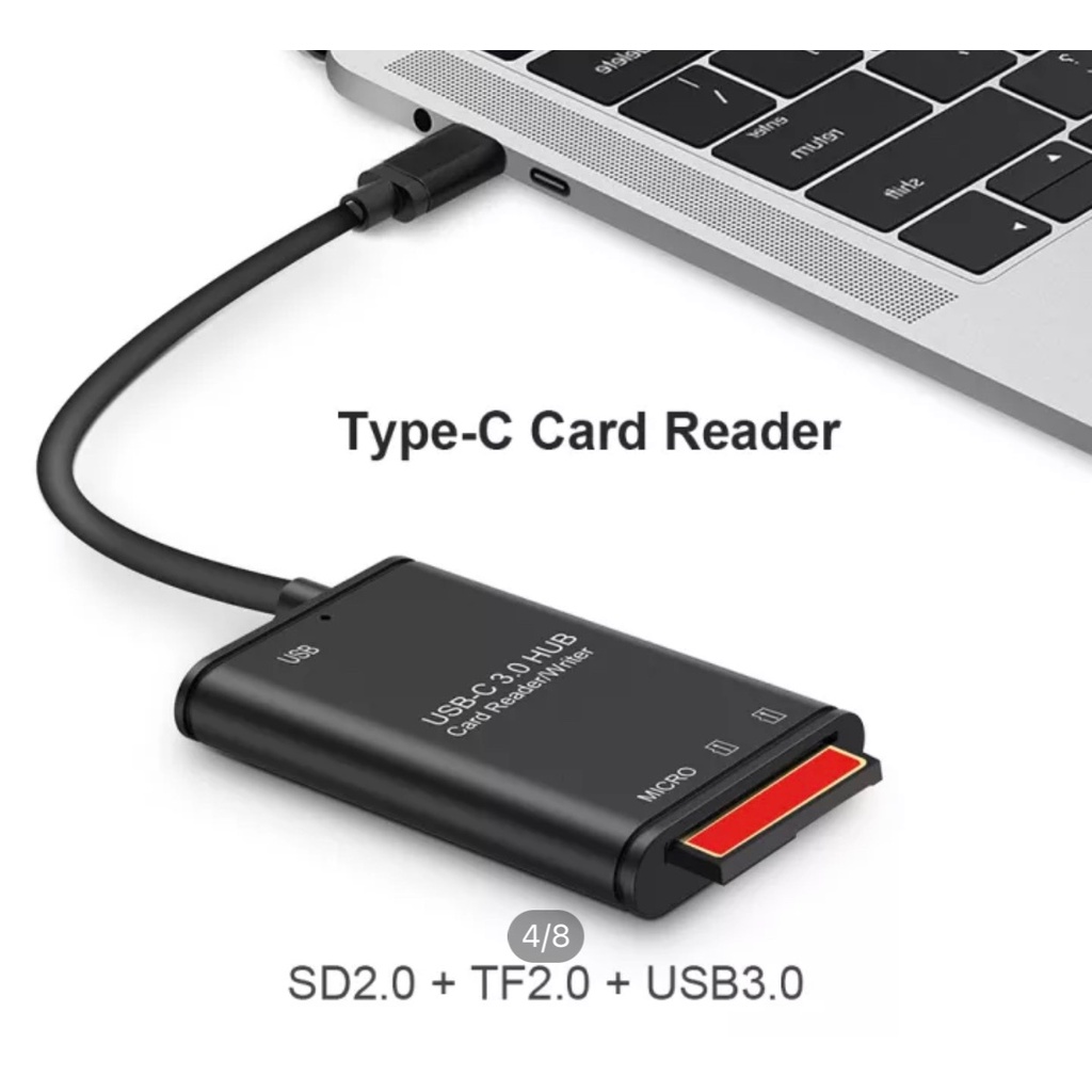 Đầu Đọc Thẻ Nhớ Micro SD/SD/USB 3 trong 1 cổng  Type C  Cho Máy Tính Xách Tay Điện Thoại Thông Minh