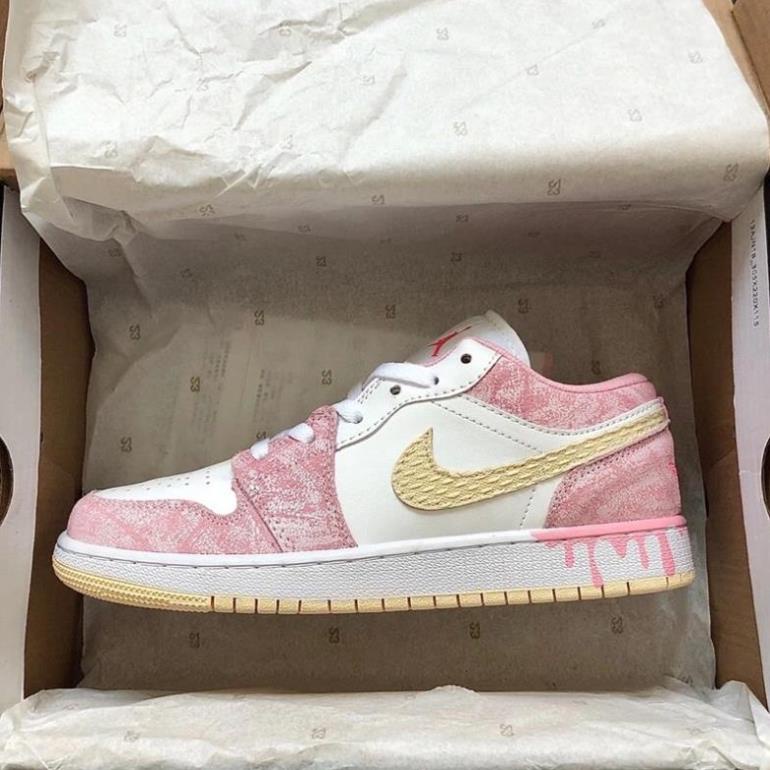 Giày Thể Thao Nữ Air Jordan 1 Low Hồng Kem Vảy Sơn cực hot cho Nữ Full Box 2021, JD1 Pink -Tình Sneaker | BigBuy360 - bigbuy360.vn