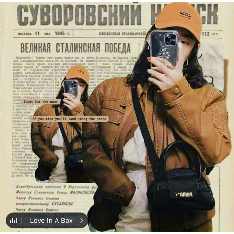 TNS - Túi xách nữ Pumia prime Classics Mini grip bag-trắng chữ hồng