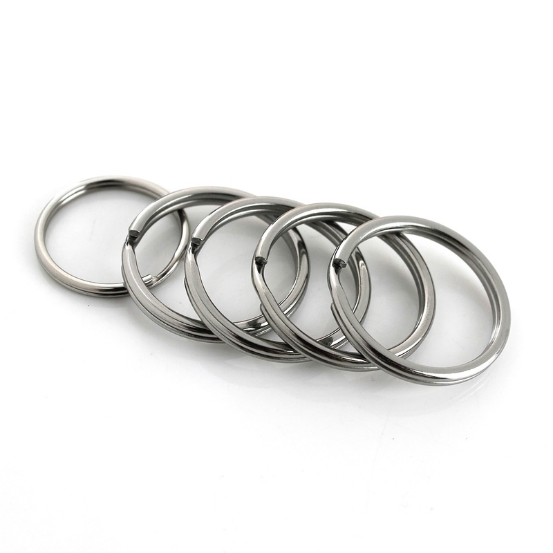 Bộ 10 Vòng Tròn Đôi Bằng Thép Không Gỉ 30mm Làm Móc Khóa DIY