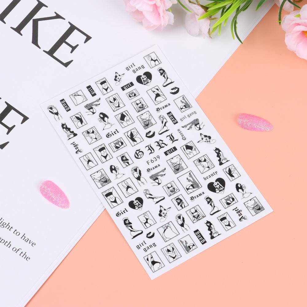 Miếng Dán Trang Trí Móng Tay 3D Hình Khuôn Mặt Độc Đáo