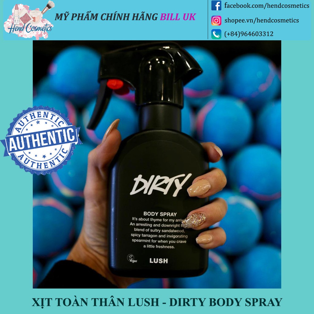 XỊT TOÀN THÂN LUSH - DIRTY BODY SPRAY (Bill Anh)