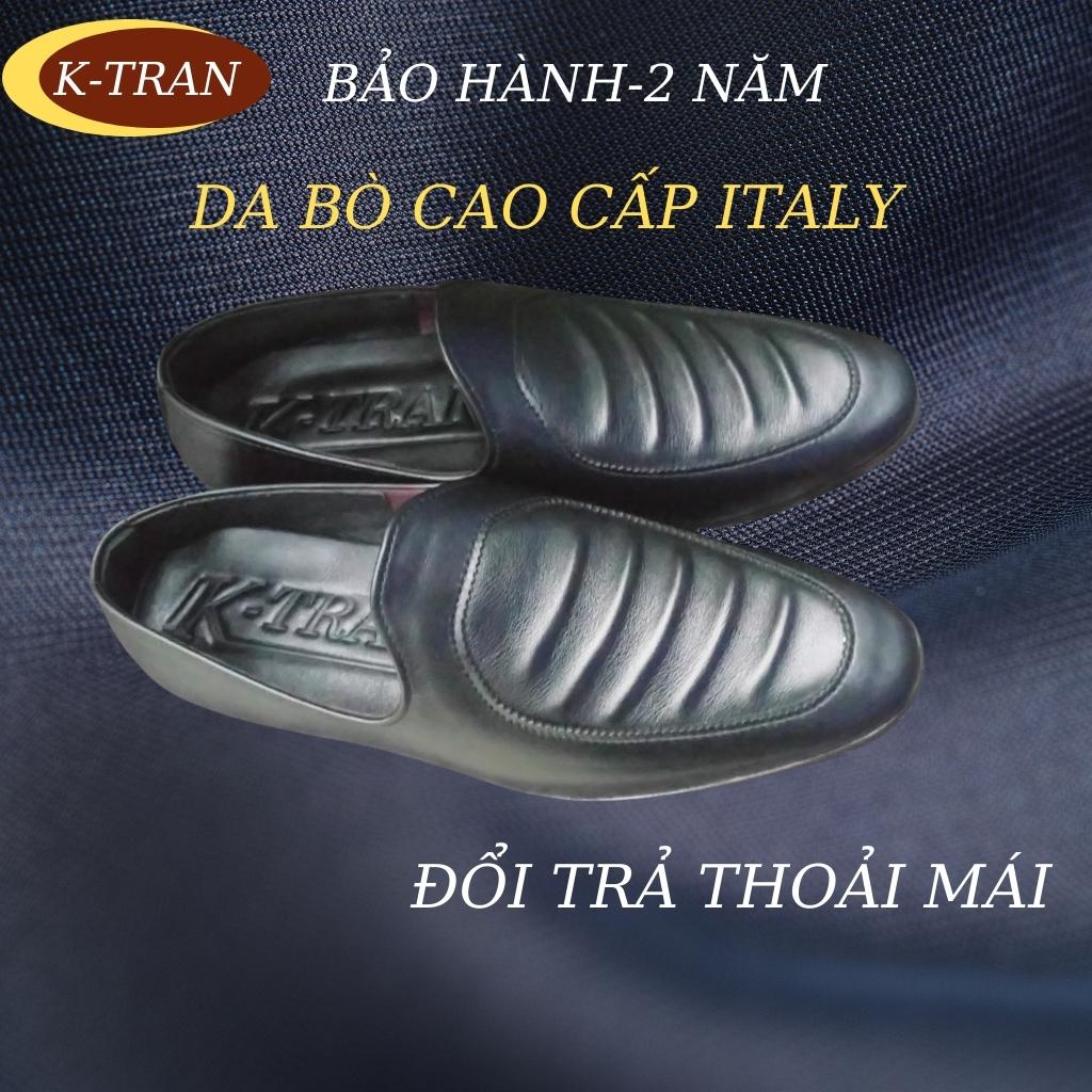 Giày lười nam cao cấp mã k138,kiểu giày công sở nam da bò nhập khẩu từ italy,hàng thủ công cao cấp việt nam, màu đen.