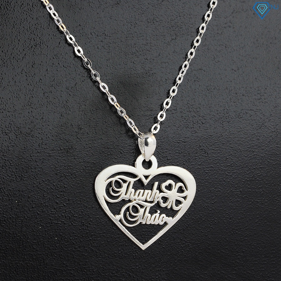Dây chuyền chữ theo tên bằng bạc thật hình trái tim đẹp DCC0020 - Trang Sức TNJ