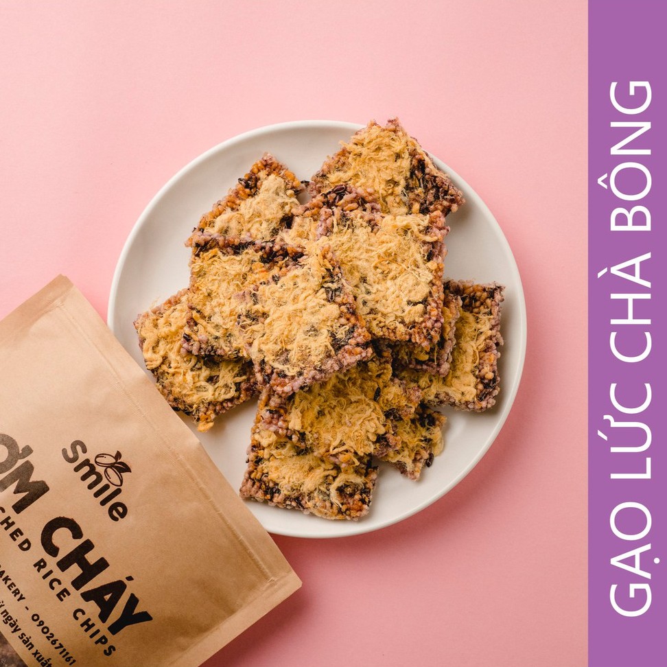 Cơm cháy gạo lức chà bông 250gr, cơm cháy vệ sinh nhà làm - SmilePlanty