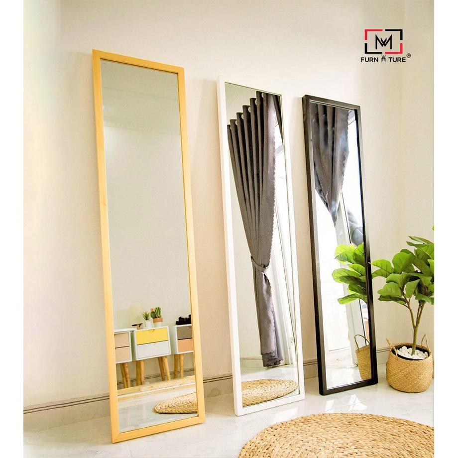 Gương soi toàn thân hàn quốc có chân chống màu Gỗ/Đen/Trắng size 40cm thương hiệu MW FURNITURE - Nội thất căn hộ