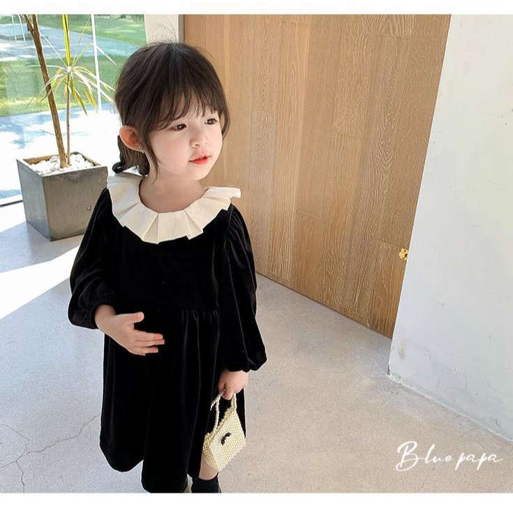 Váy nhung ngọt ngào cho bé gái - Hàng Quảng Châu Cao Cấp