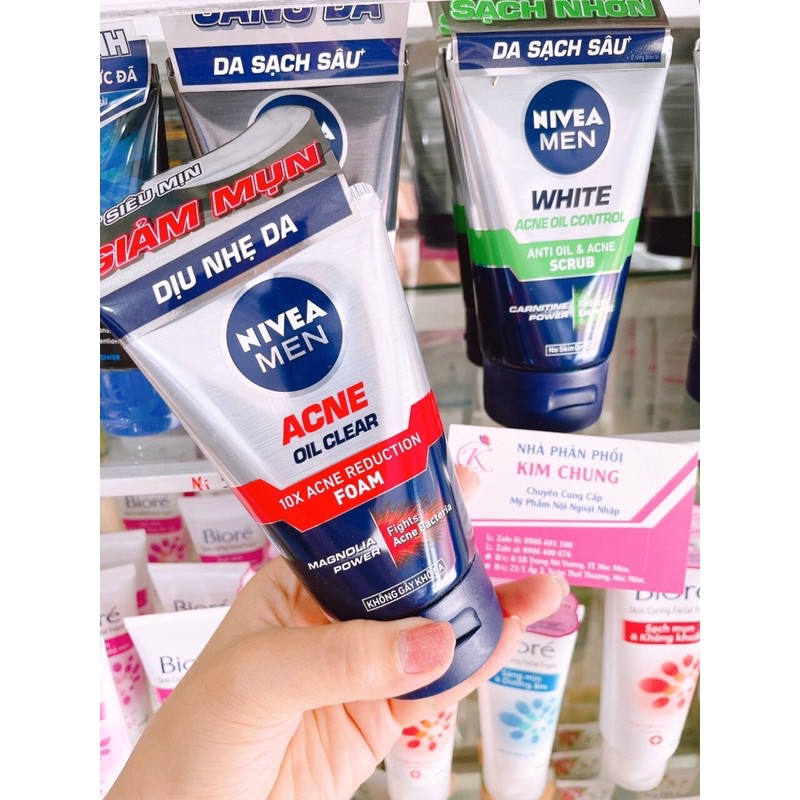 Sữa rửa mặt Nivea Men tuýp lớn 100g (Sáng da, sạch nhờn, giảm mụn)