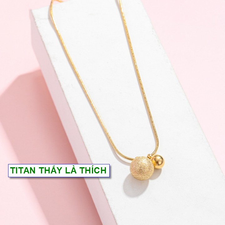 Dây chuyền vàng sợi mì titan mặt cute cho nữ - Hàng chuẩn titan màu sắc bóng đẹp - Cam kết 1 đổi 1 nếu gỉ sét