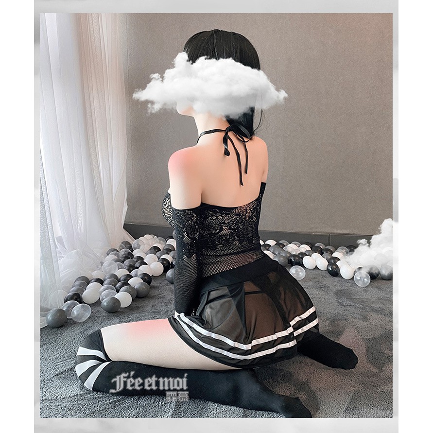 Váy ngủ sexy Cosplay bó sát dài tay kèm cà vạt | BigBuy360 - bigbuy360.vn