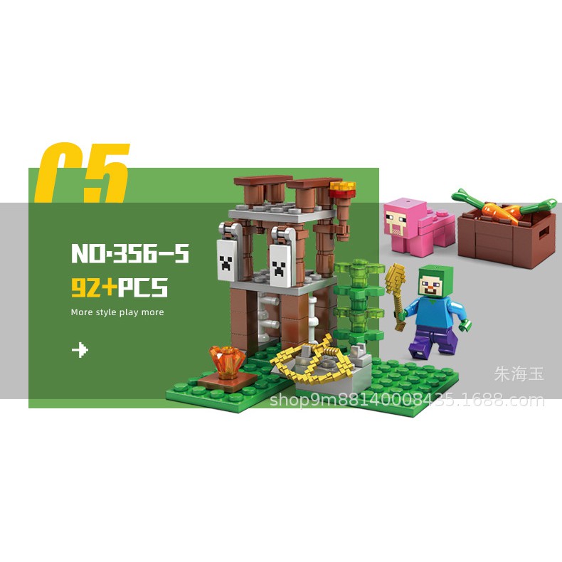 [New 2021]💖 Lego Minecraft 6 trong 1 Cho Bé Trai Từ 6t 💖 Chuỗi Lego Minecraft 6in1 Trong Thế Giới Minecraft [Dạng Hộp]