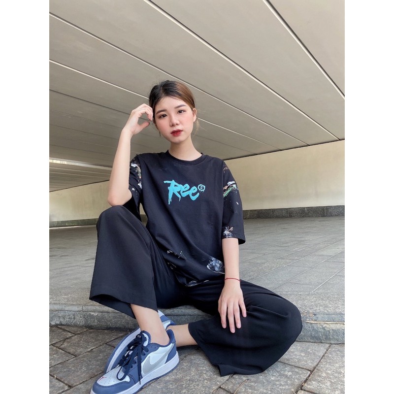 ÁO THUN VẨY SƠN THỦ CÔNG VER.2 MÀU ĐEN BY REE | BigBuy360 - bigbuy360.vn