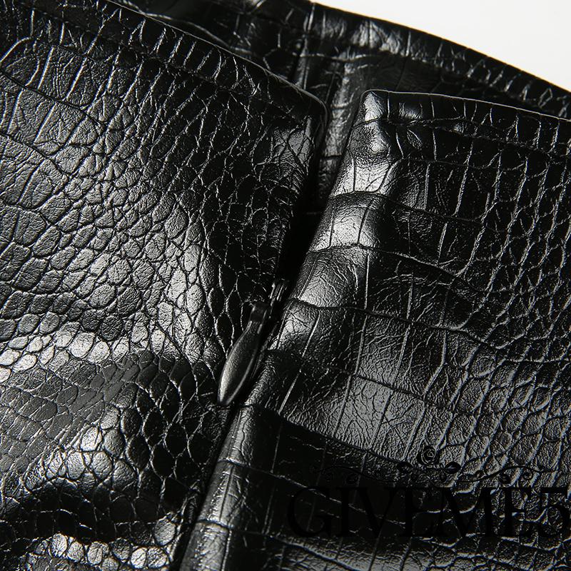 Chân Váy Da PU Lưng Cao Xẻ Tà Quyến Rũ Cho Nữ