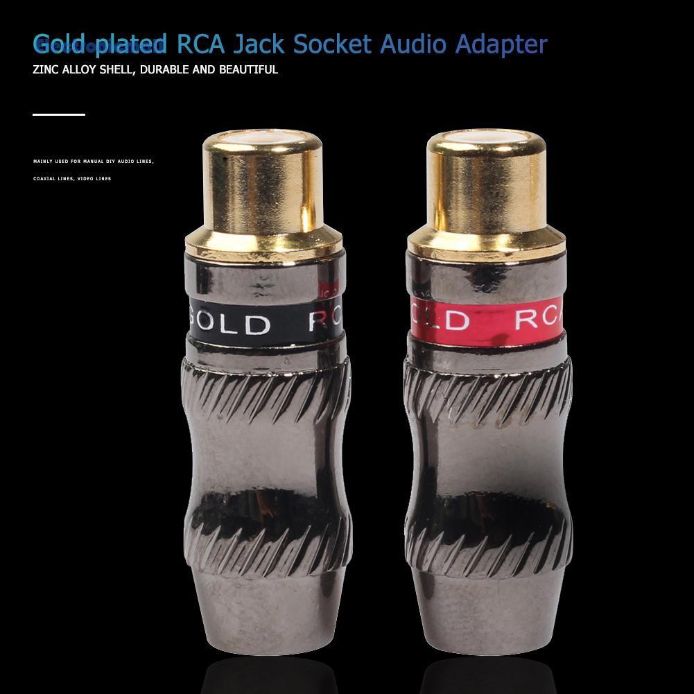 Cặp adapter RCA nối màu kim loại vàng