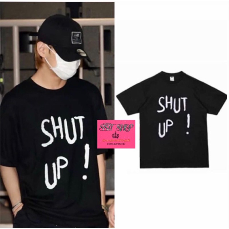 (Tặng ảnh BTS)Áo BTS V SHUT UP hình in đẹp sắc nét