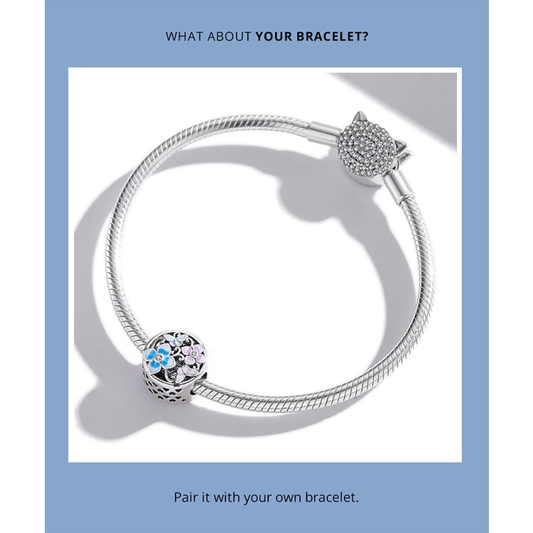 Hạt charm bạc sterling 925 Bamoer SCC2061 dòng thiết kế Secret Garden 3 kiểu thời trang tự làm trang sức vòng cổ