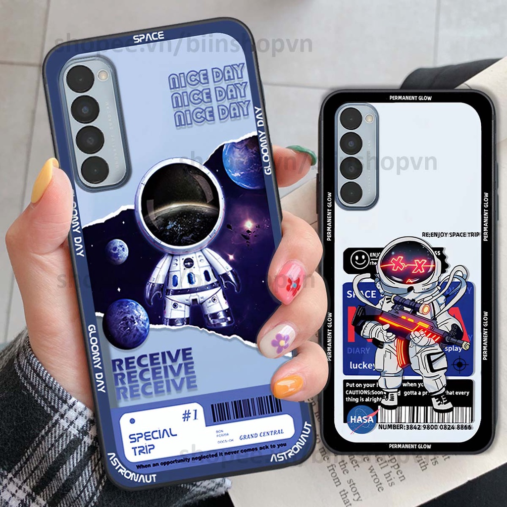 Ốp Oppo Reno4 /  Reno4 Pro / Reno 4 phi hành gia vũ trụ space.x siêu đẹp, thời trang