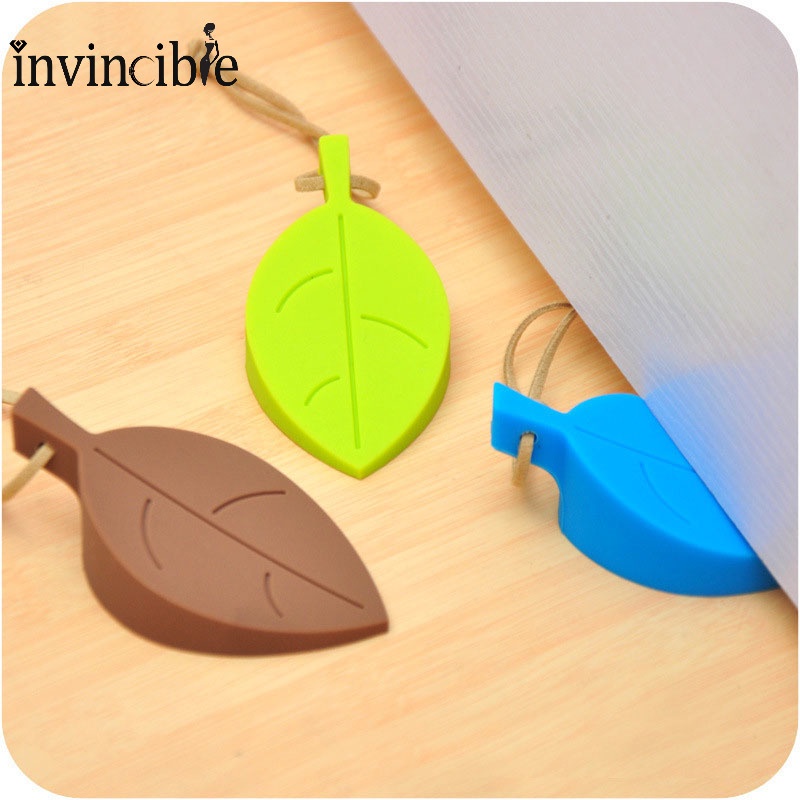 4 Colors Creative Leaves Door Stop Stoppers/ Safety Baby Anti-pinch Finger Protector Silicone Door Stopper