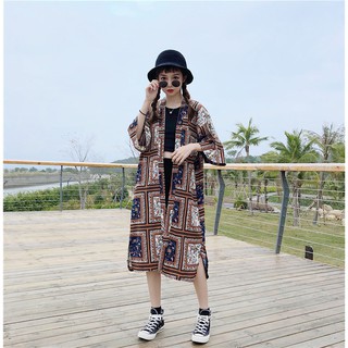 Áo Kimono Hoạ Tiết Hoa Cổ Điển Cho Cô Gái