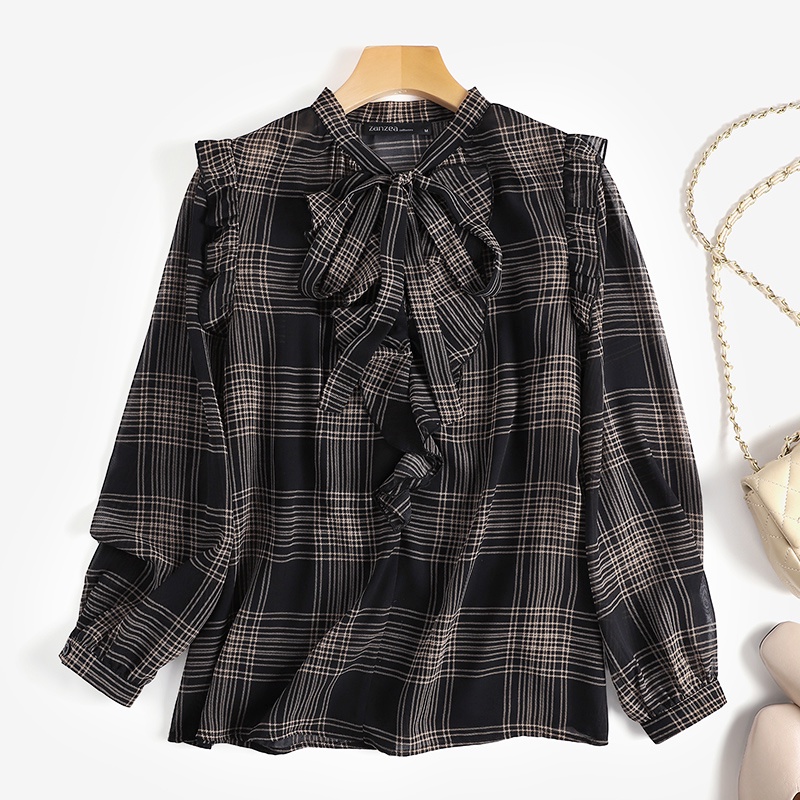 Set đồ Zanzea gồm áo tay phồng kẻ sọc + áo hai dây bên trong thời trang dành cho nữ