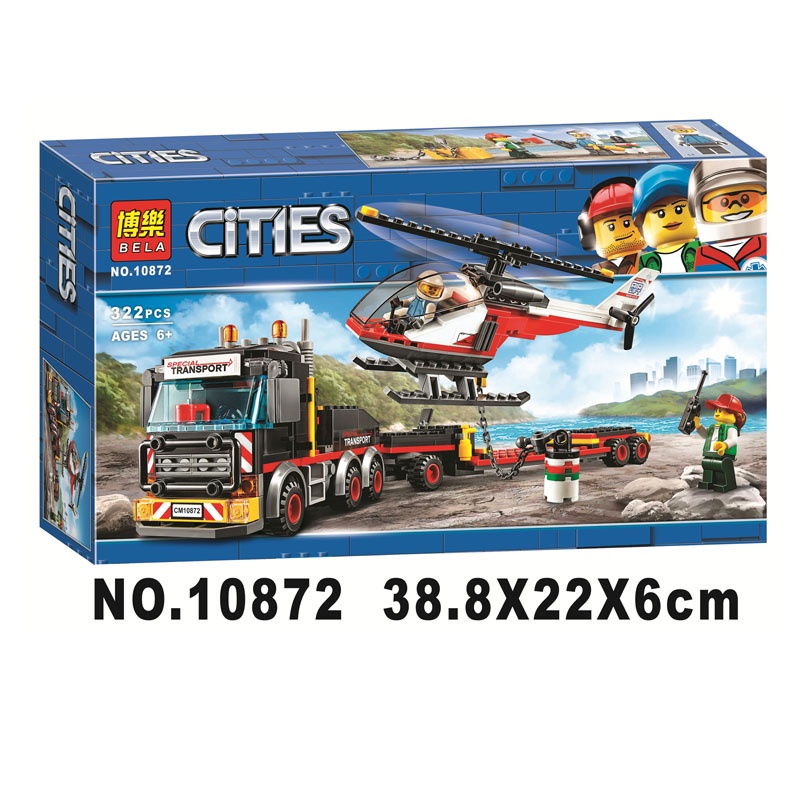 Non lego city Bela 10872 Tank Lari đồ chơi lắp ráp xếp mô hình minifigures xe và trực thăng