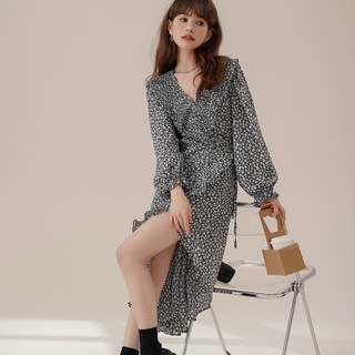 Amorie 222271 đầm xẻ tà họa tiết hoa nhỏ