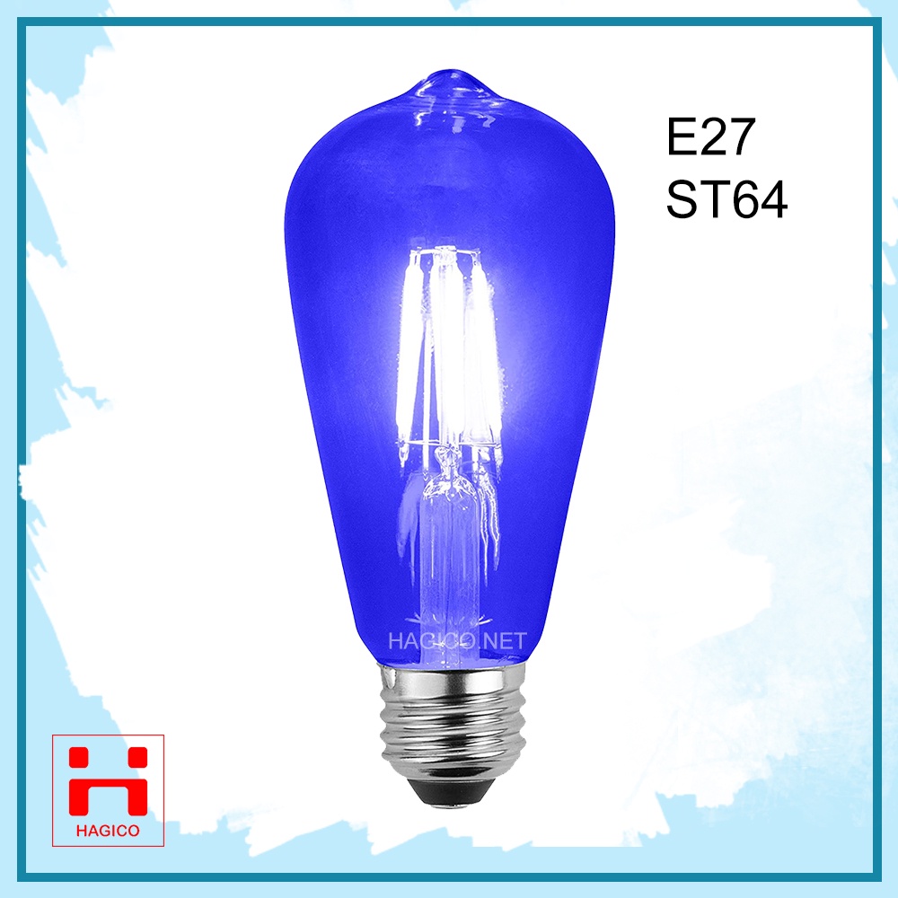 Bóng đèn LED Edison ST64 vỏ vàng nắng vỏ trắng dùng dimmer led 4W 6W