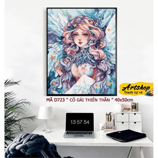 D723 Tranh tô màu theo số sơn dầu số hóa ARTSHOP đã căng khung sẵn và dầu phủ bóng