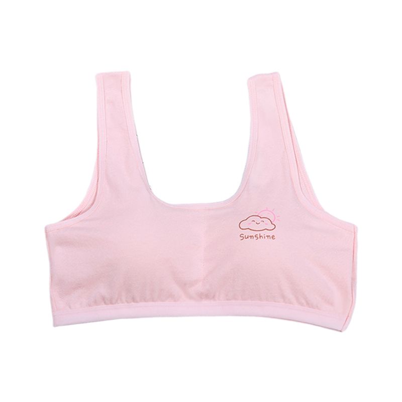 Áo lót vải cotton Hai Dây Bản Rộng Màu Trơn In Họa Tiết Hoạt Hình Cho Bé Gái