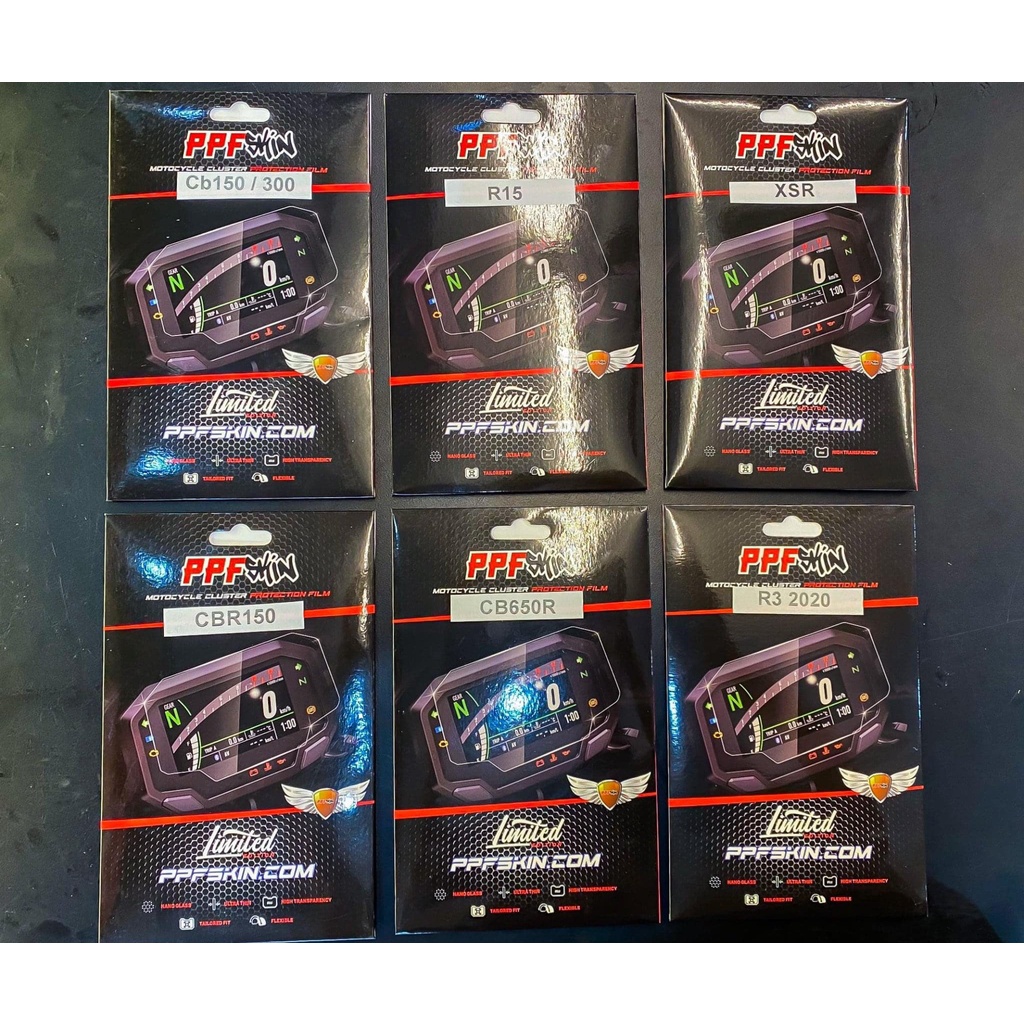 Miếng dán PPF bảo vệ đồng hồ xe máy YA XSR -R15V3-MT15-R3-MT03, Honda CBR150R, CB150R-300R- CBR650R-CB650R-500R