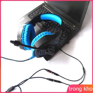Bộ chuyển đổi di động 2 đầu jack cắm 3.5mm với dây nối mic và tai nghe âm thanh riêng biệt