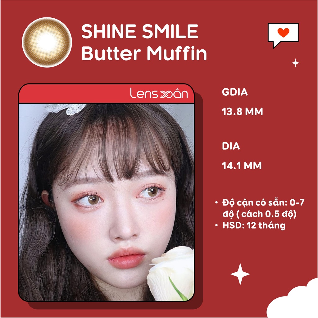 KÍNH ÁP TRÒNG SHINE SMILE BUTTER MUFFIN CỦA ISHA : Lens nâu bơ không vân trong trẻo | Lens Xoắn