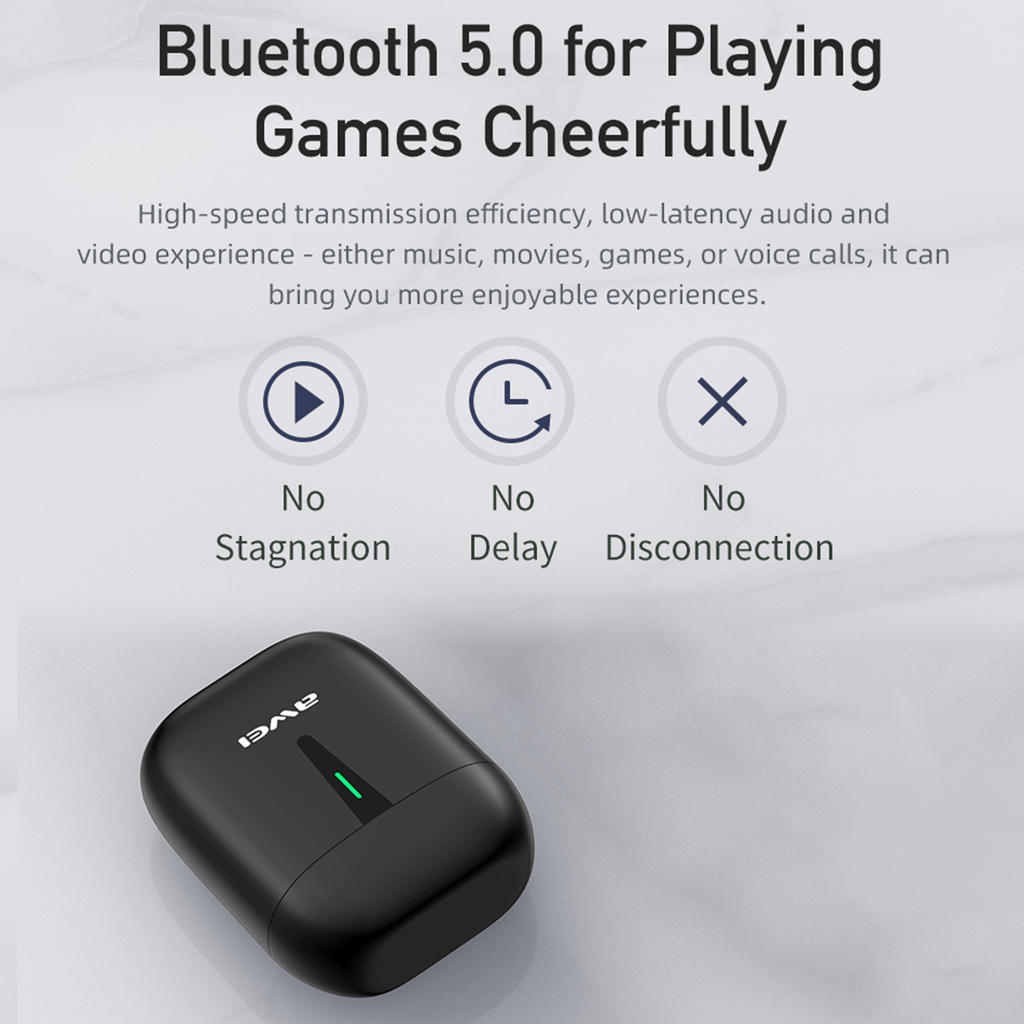 Tai Nghe Nhét Tai Awei T21 Bluetooth 5.0 Chống Ồn Kèm Phụ Kiện