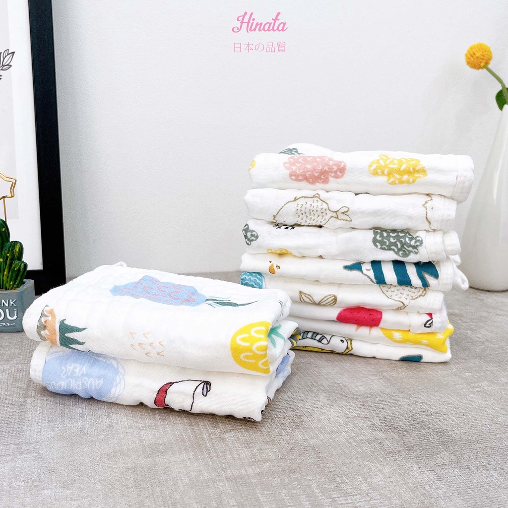 Khăn gạc cao cấp cho bé HINATA KG02 - 100% cotton, mềm mịn, an toàn cho da em bé