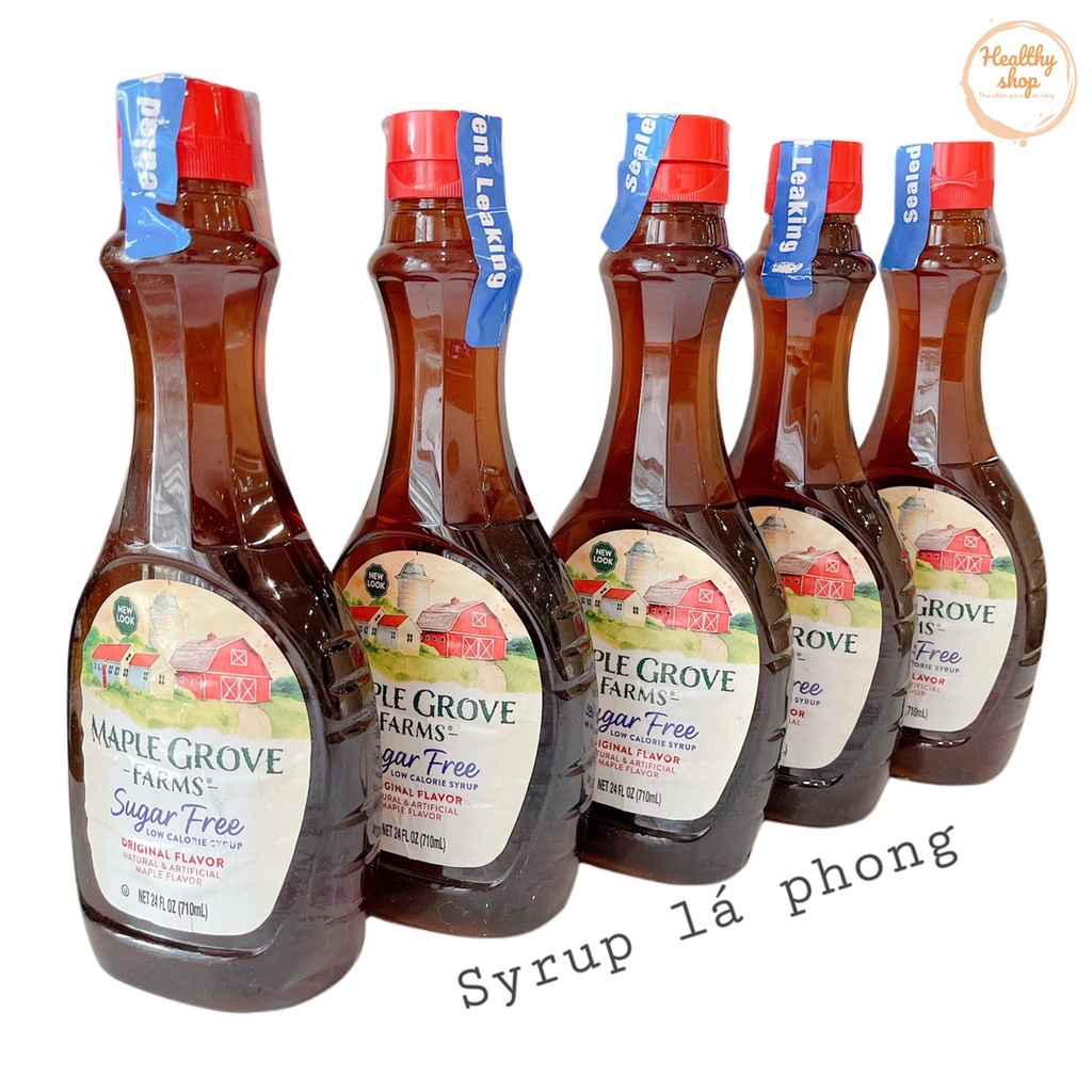Siro không đường, Syrup lá phong không đường Maple grove farms ( eat clean , keto ,gymer, ăn kiêng )