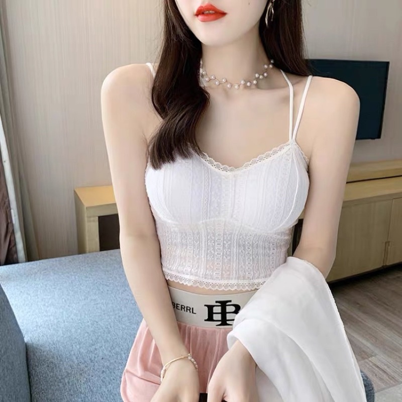 Áo Bra Nữ 2 Dây Ren Mềm Dây Chéo Lưng Dây Đôi Croptop Sexy 2031