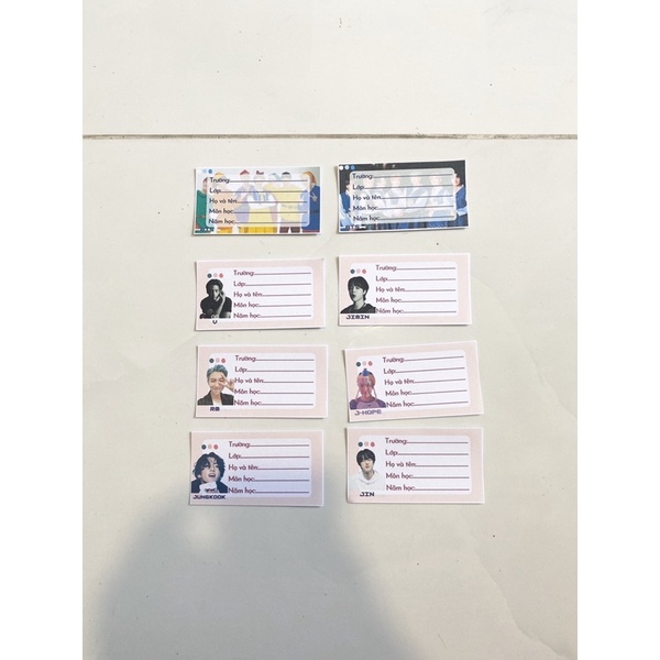Combo Nhãn Vở BTS Siêu Cute Mlem Mlem Nhãn Vở Học Sinh Nhãn Vở BST Học Sinh Nhãn Vở Cho Bé