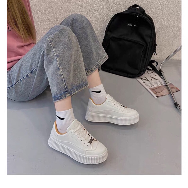 Giày Sneaker Da mềm đế bánh mì nữ | Ảnh thật cuối