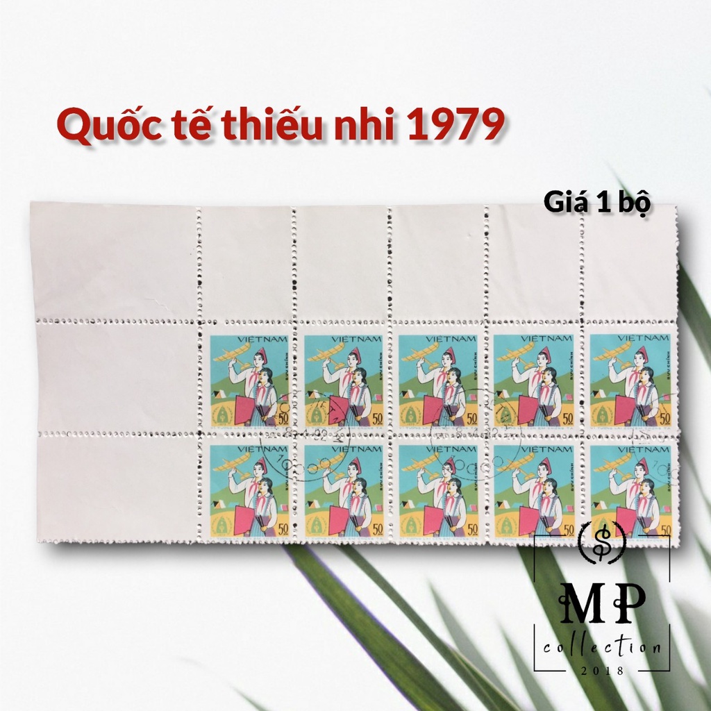 Bộ tem sưu tầm xưa Năm quốc tế thiếu nhi Việt Nam 1979 4 con.Có Mộc.