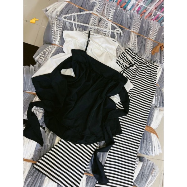 Set áo trụ sọc quần loe axt TA alohashop91