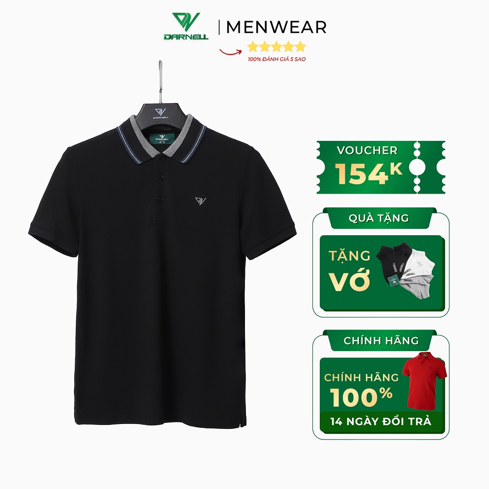 Áo thun polo nam Darnell, áo phông chính hãng cao cấp, áo thun ngắn tay có cổ chất cotton mềm mịn bền đẹp DN02-10
